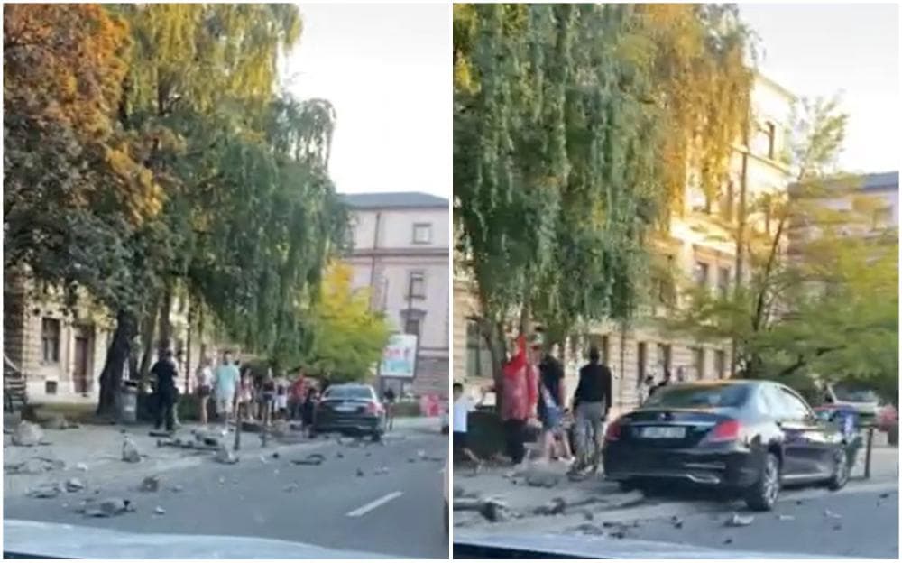 Automobilom sletio sa ceste: Polomio željezne stubove u centru grada