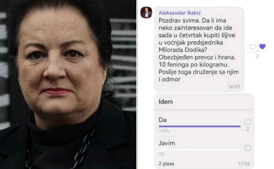 Cenić objavila prepisku sa Vibera: Ima li zainteresiranih za kupljenje šljiva na imanju Dodika?