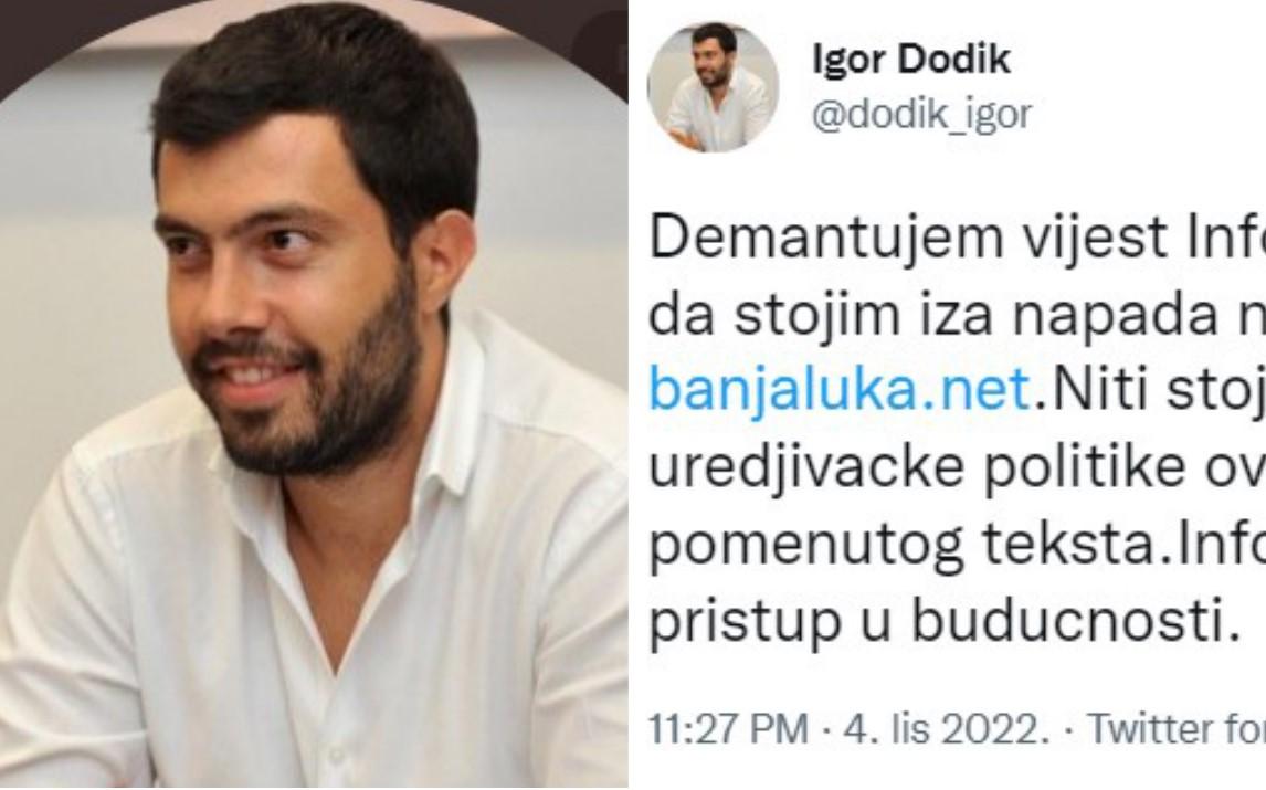 Igor Dodik demantirao optužbe iz Beograda: Ne stojim iza napada na Vučića