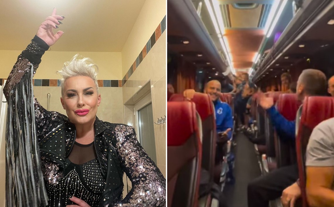 Nogometaši Varaždina slavili pobjedu uz hitove grupe "Colonia", u autobus im uletjela Indira Levak