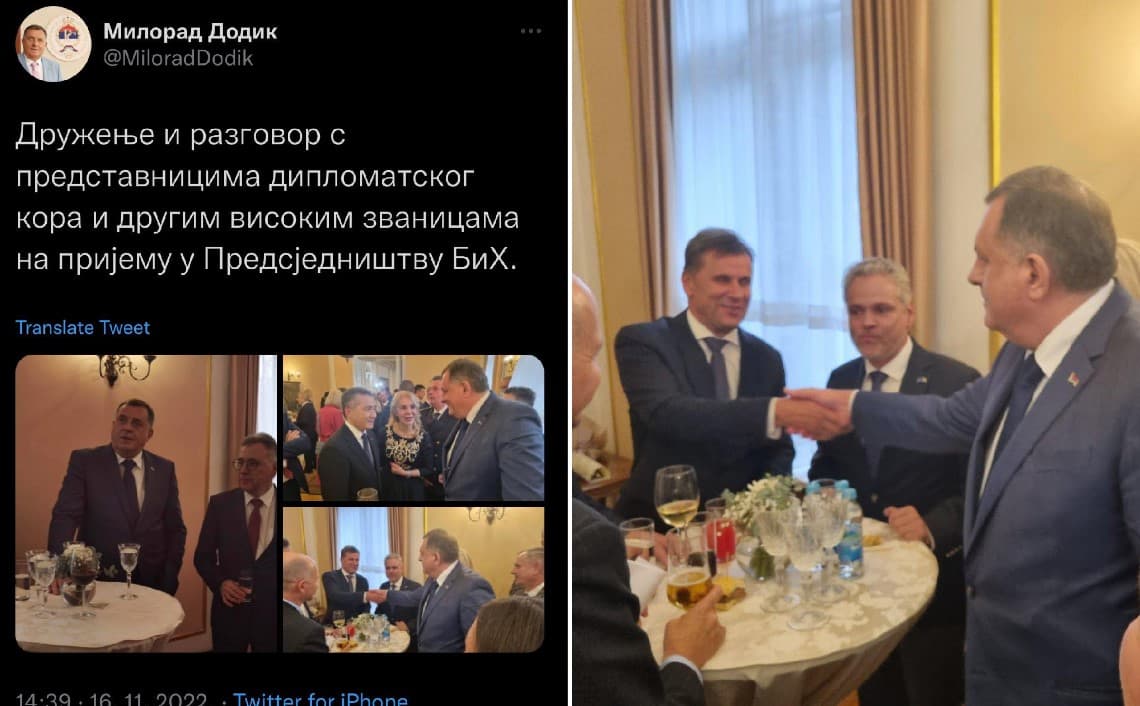 Dodik se "hvalio" da se družio sa diplomatama, pa objavio sliku sa Novalićem