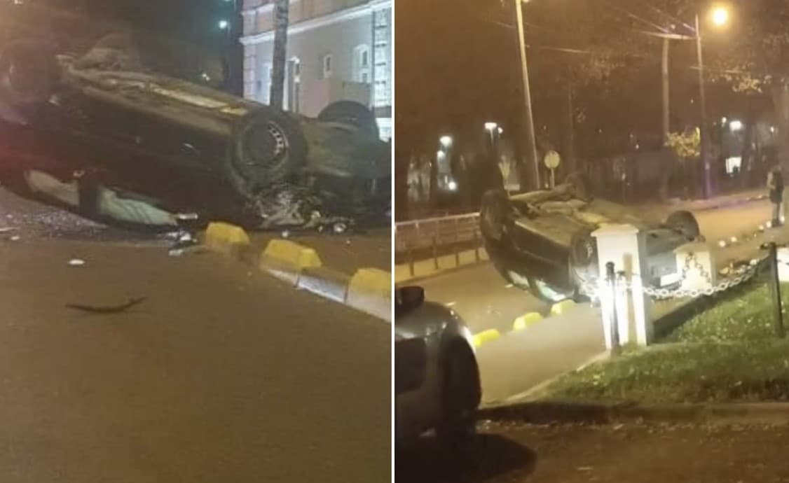 Saobraćajna nesreća u Sarajevu: Automobil završio na krovu