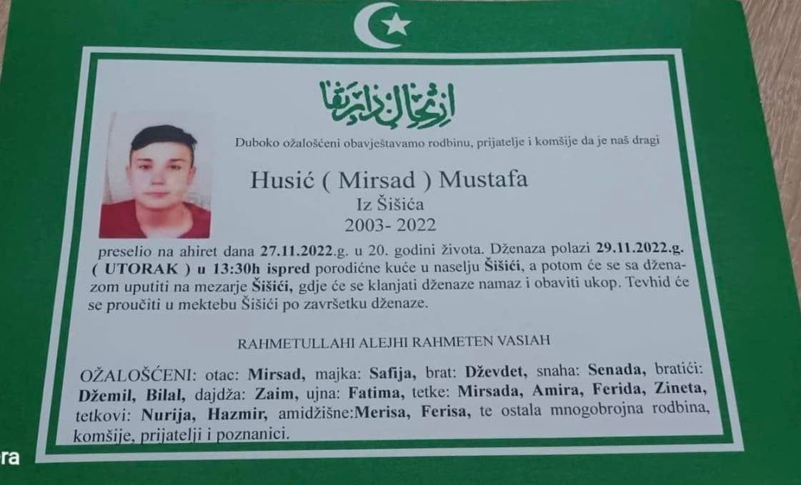 Poznat termin dženaze mladiću koji je poginuo u saobraćajnoj nesreći kod Živinica