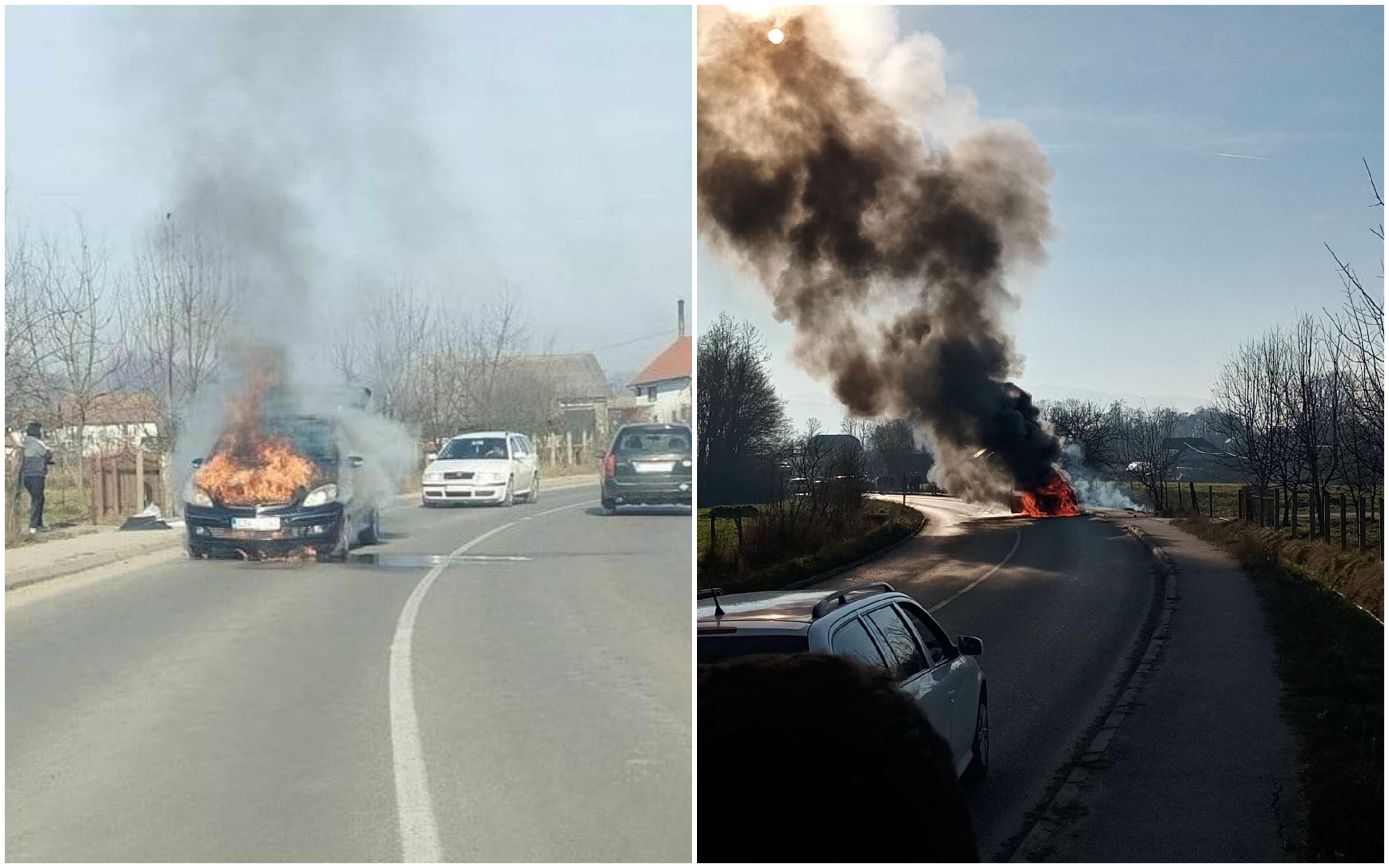 Dramatične scene kod Kalesije: Zapalio se Mercedes u toku vožnje