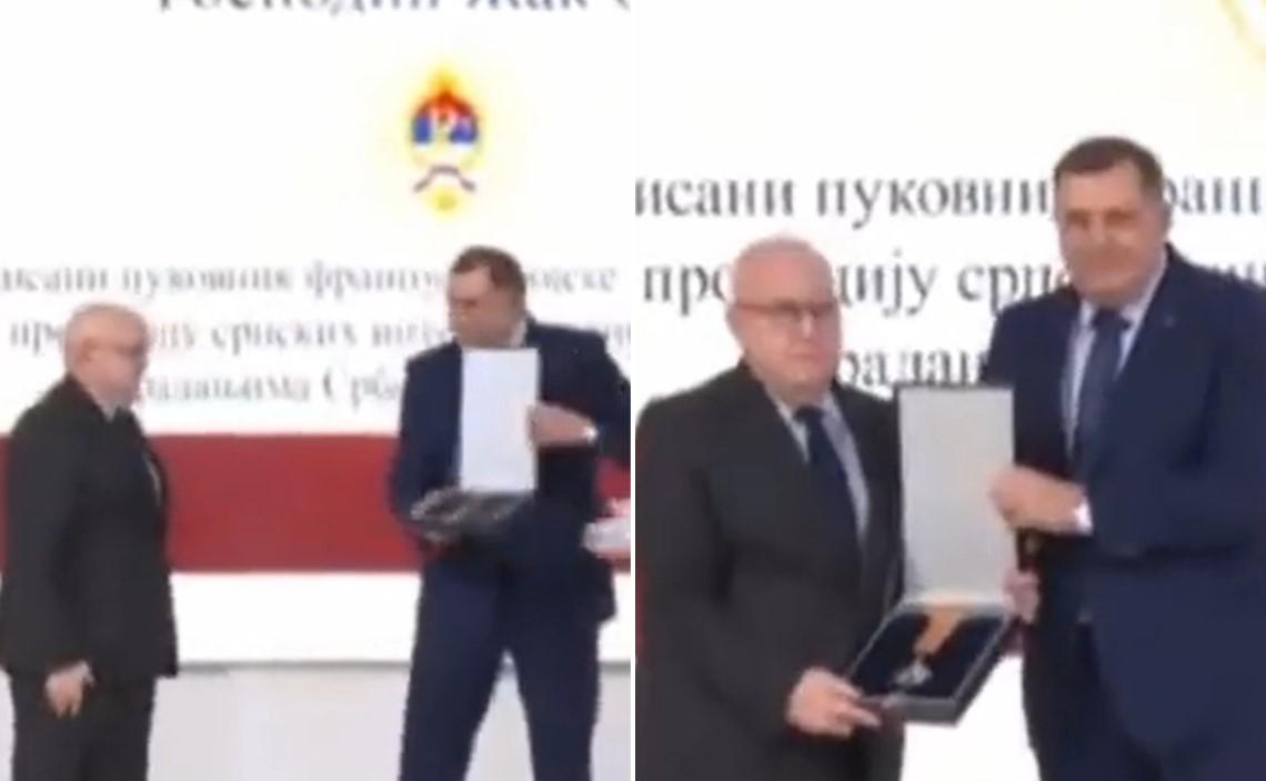 Dodik odlikovao bivšeg pukovnika francuske vojske Žaka Hogarda zbog njegovih akcija na Kosovu