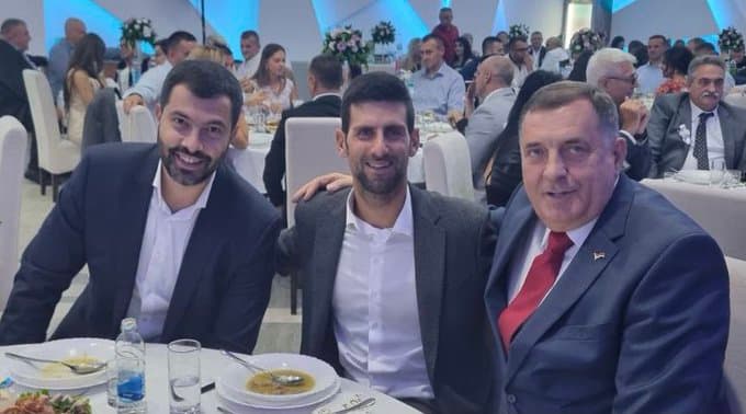 Đoković na svadbi s Miloradom i Igorom Dodik - Avaz